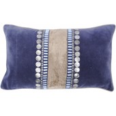 Halycon Rectangular Blue Velvet Cushion 